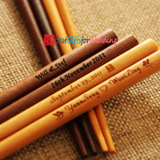 Wedding Favor - Engraved Personalized Fine Wood Chopsticks 