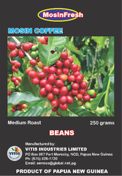 roasted coffee beans from Papua New Guinea