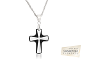 Great Offer!!!  Crystal Cross Pendant Sterling Silver Chain 
