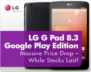 LG G Pad 8.3 V510 (WiFi,  16GB,  Indigo Black,  Google Play Edition) $239