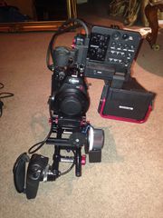 Canon EOS C300 Camcorder (EF mount) With Zacuto C-shooter rig and view