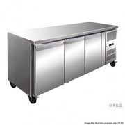 GN3100FER Tropicalised Solid S/S 3 Door Gastronorm Bench Freezer