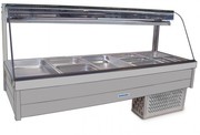 Roband Curved Glass Refrigerated Display Bar, 10 Pans CRX25RD