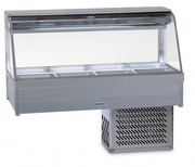 Roband Curved Glass Refrigerated Display Bar,  8 Pans CRX24RD