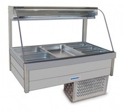 Roband Curved Glass Refrigerated Display Bar, 6 Pans CRX23RD