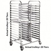 Double 20 Level Bakery Trolley Suits Tray Size 40X73cm. Capacity 40 Tr