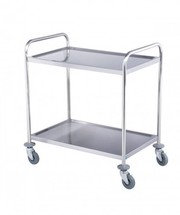 Large 2 Tier Stainless Steel Trolley Cart 86X54X94cm