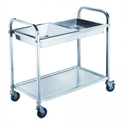 Stainless Steel Waste Bin Utility Serving Trolley Cart