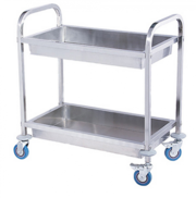 Small Two Tier Stainless Steel Utility Collecting Kitchen Trolley 75X4