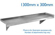 1300mm X 300mm Stainless Steel Wall Mounted Shelf W/ Side Wall