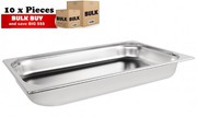 10Pcs S/Steel Container Gn 1/1 Gastronorm Tray Foodgrade 65mm Deep