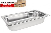 10Pcs S/Steel Container Gn 1/3 Gastronorm Tray Foodgrade 65mm Deep
