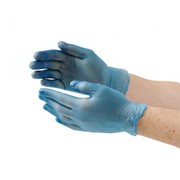 Vogue Vinyl Food Prep Gloves Blue Powder Free Large (Pack of 100)