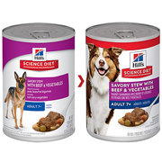 Hills Science Diet Adult 7+ Savory Beef & Vegetable Canned Dog food