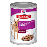 Hills Science Diet Adult Beef & Barley Entrée Canned Dog Food 370 