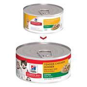 Hills Science Diet Kitten Tender Chicken Dinner Canned Wet Cat Food 