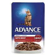 Buy Advance Adult Cat Beef in Gravy Wet Food Pouch for Cats Online in 