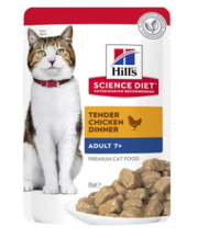 Buy Hills Science Diet Adult 7+ Cat Chicken Wet Pouch 85 gm Online 