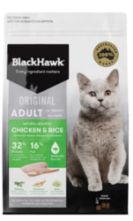 Buy Black Hawk Adult Chicken and Rice Dry Cat Food New Formula Online