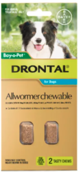 Buy Drontal Wormers Chewables for Dogs Upto 10kg Aqua Pack |Pet Worm 