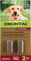 Buy Drontal Wormers Chewables for Dogs Upto 35kg Red Pack |Pet Worm