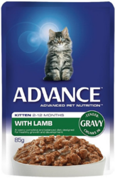  Buy Advance Kitten Lamb in Gravy Cat Wet Food Pouch Online-VetSupply