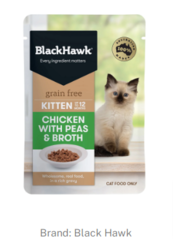 Buy BlackHawk Kitten Chicken/Peas/Broth 85G Online