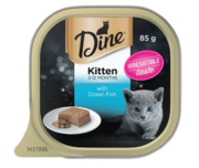 Dine Cat Kitten Steamed Ocean Fish Wet Cat Food Tray |Pet food
