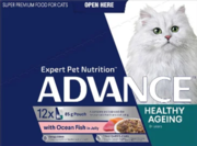 Advance Healthy Ageing Adult Ocean Fish In Jelly Wet Cat Food 12X85G 