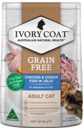 BUY IVORY COAT GRAIN FREE ADULT CAT POUCH WET FOOD CHICKEN AND OCEAN F