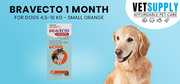 Buy Bravecto 1 Month Chew for Dogs 4.5-10 Kg - Small (Orange) 1 Chew -