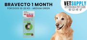 Buy Bravecto 1 Month Chew for Dogs 10-20 Kg - Medium (Green) 1 Chew - 