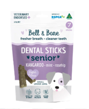 Bell & Bone Dental Sticks for Dogs - Kangaroo,  Mint & Rosehip