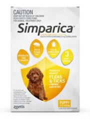 Simparica Chewables 5MG for Puppies 1.3-2.5KG (YELLOW)