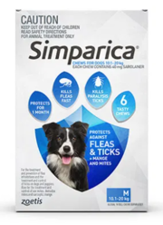 Simparica Chewables 40MG for Medium Dogs 10.1-20KG (BLUE)