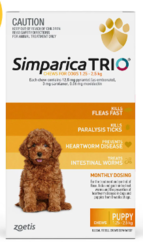 Simparica TRIO for Puppy 1.25-2.5kg (Yellow) 