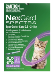 Nexgard Spectra Spot-On for Kittens and Small Cats 0.8 to 2.4kg 