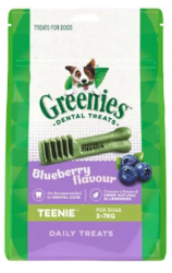 Greenies Blueberry Dental Treats For Dogs - Teenie (2-7 kg) 340g