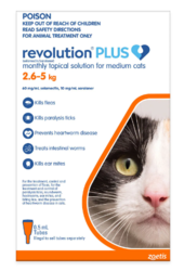 Revolution Plus for Medium Cats 2.5 - 5Kg (Orange) 