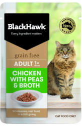 Black Hawk Grain Free Adult Chicken With Peas & Broth Cat Food 